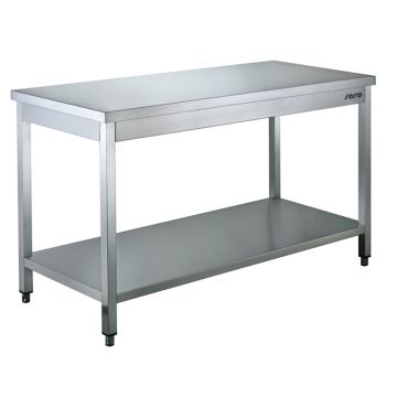 SARO Edelstahltisch zerlegbar, mit Unterblatt - 600 mm Tiefe, 1000mm