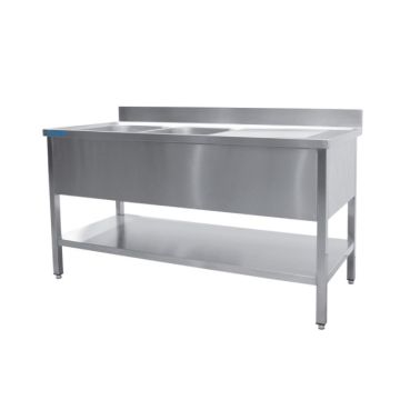 SARO Spültisch mit 2 Becken, links - 700 mm Tiefe, 1800mm