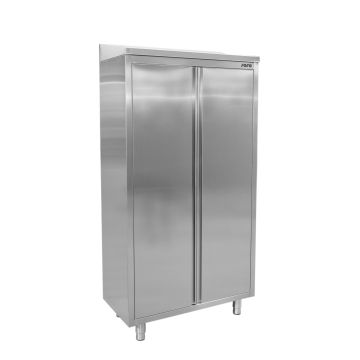 SARO Edelstahlhochschrank mit 3 Böden, schräges Dach, 600mm