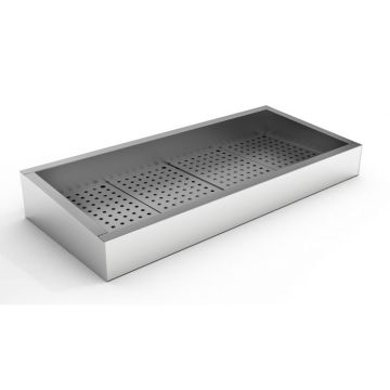 GEMAHLENES EIS BEHÄLTER SCHIEF 4/1 GN AISI 304  WASSERHAHN AN DER BEDIENUNG SEITE