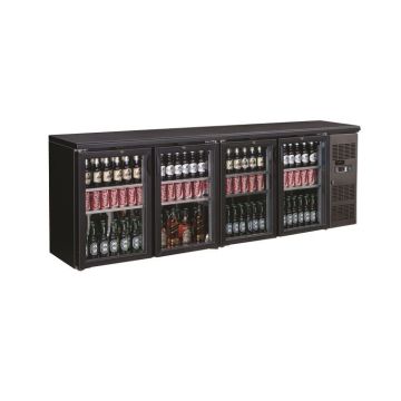 Barkühler schwarz, 4 Glastüren, 698 Liter