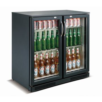 Barkühler schwarz, 2 Türen