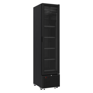 Kühlschrank mit 1 Glastür, schwarz, 348 Liter