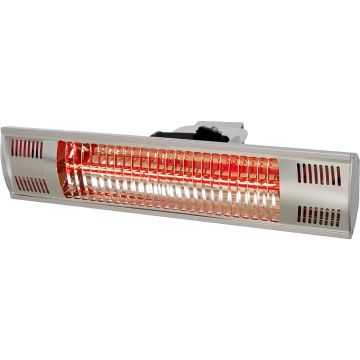 Elektrischer Heizstrahler, hängend, für Wand- oder Deckenmontage, Abmessung 455 x 90 x 100 mm (BxTxH)