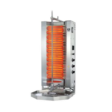 Potis MU E3 Elektro Dönergrill, 9kW Gyrosgrill 400V, Motor unten, 50kg Kapazität, Edelstahl Gastro
