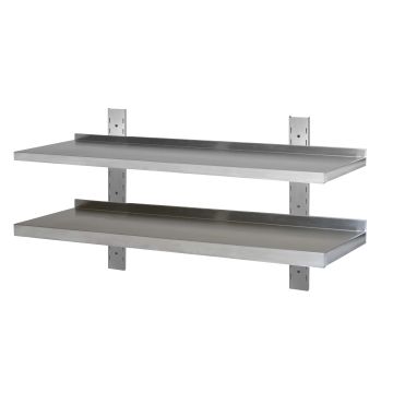 Wandbord Edelstahl verstärkt, 2 Böden, 170x40